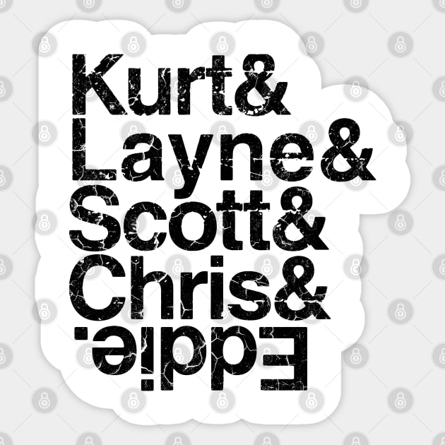 Kurt,Layne,Scott,Chris,Eddie Sticker by Bahaya Ta Podcast